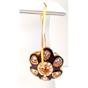 Red Flower Hoop Earrings